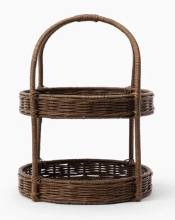 Aneesa Two-Tiered Wicker Tray