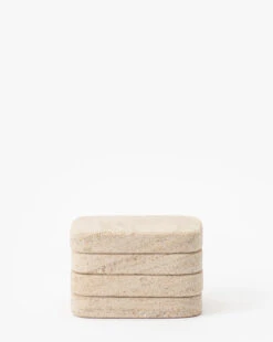 Egan Stone Coasters (Set Of 4) -Bloomingville Store EganStoneCoasters Setof4 MKTN1016 TAN S4 D1