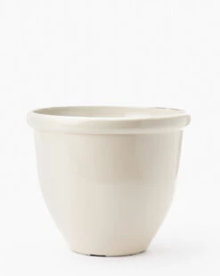 Glossy Cream Garden Pots (Set Of 3) 15 Glossy Cream Garden Pots (Set Of 3) -Bloomingville Store GlossyCreamGardenPots MDCR1804 CRM SET3 M