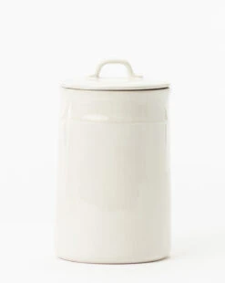 Handled Ceramic Canister -Bloomingville Store HandledCeramicCanister MDCR2149 WHT L