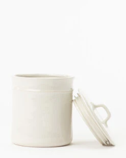 Handled Ceramic Canister -Bloomingville Store HandledCeramicCanister MDCR2149 WHT S D1