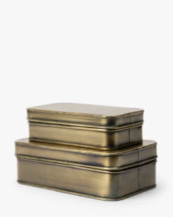 Harriet Brass Boxes (Set Of 2) -Bloomingville Store HarrietBrassBoxes Setof2 MDCR3020 BRS L D1 T