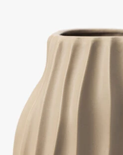 Bloomingville Ione Fluted Vase -Bloomingville Store IoneFlutedVase MDCR2753 TAN OS D1 T
