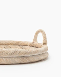 Round Wicker Tray -Bloomingville Store RoundWickerTray MDCR2285 CRM OS D2