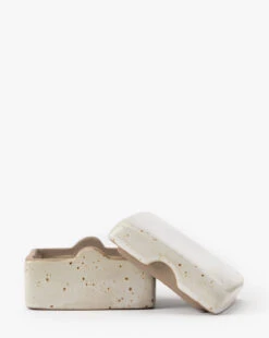 Stoneware Lidded Box -Bloomingville Store StonewareLiddedBox MDCR2775 WHT OS D1 T