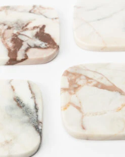 Verona Matte Marble Coasters (Set Of 4) -Bloomingville Store VeronaMatteMarbleCoasters Setof4 MKTN1207 MLT S4 D1 T