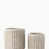 Whitewashed Ridge Pots -Bloomingville Store WhitewashedRidgePots MDCR1803 WHT MAIN