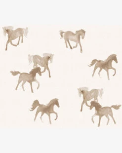 Watercolor Horses Wallpaper -Bloomingville Store horses repeat cream 2